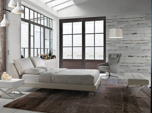 White bench in ecological leather