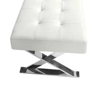 White bench in ecological leather