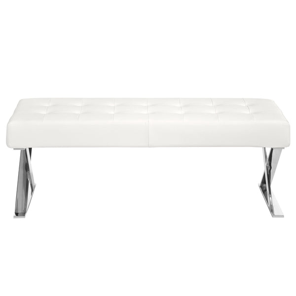 White bench in ecological leather
