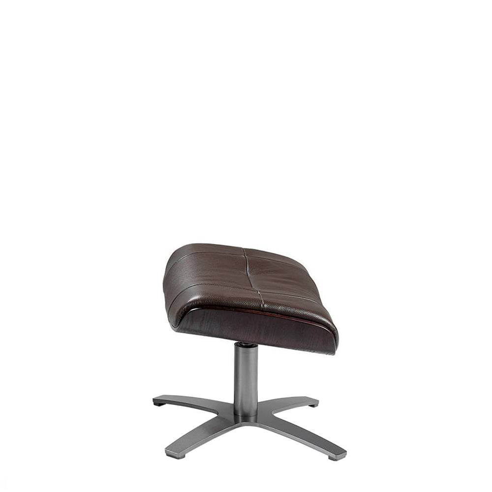 Chocolate brown leather ottoman L52