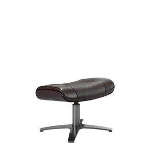 Chocolate brown leather ottoman