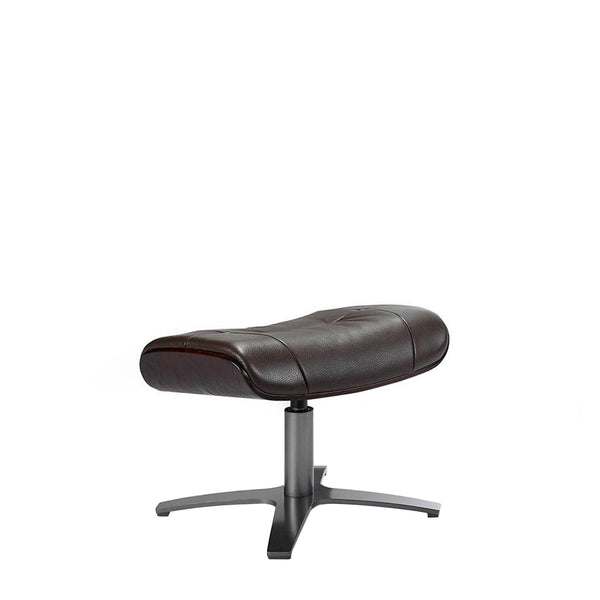 Chocolate brown leather ottoman