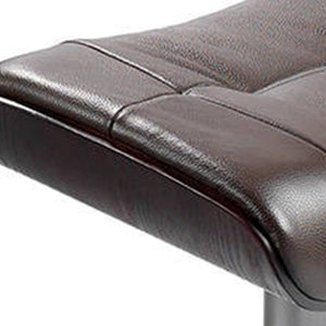 Chocolate brown leather ottoman