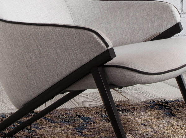Gray fabric armchair