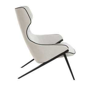 Gray fabric armchair
