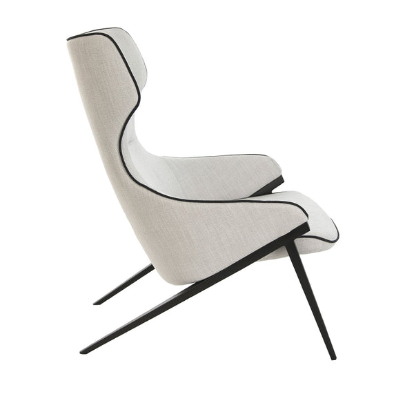 Gray fabric armchair
