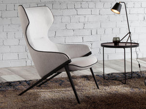 Gray fabric armchair