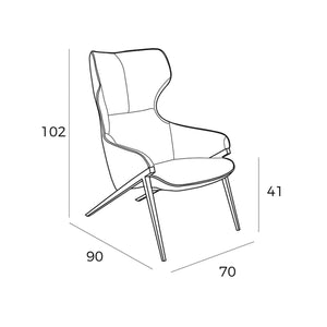 Gray fabric armchair