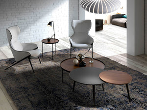 Gray fabric armchair