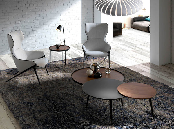 Gray fabric armchair