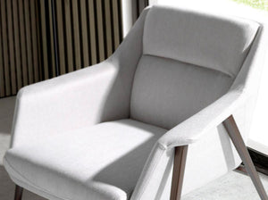 White fabric armchair