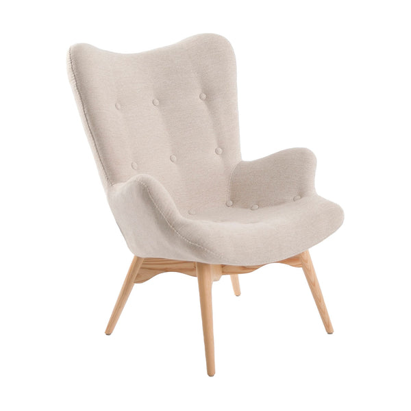 Beige fabric armchair