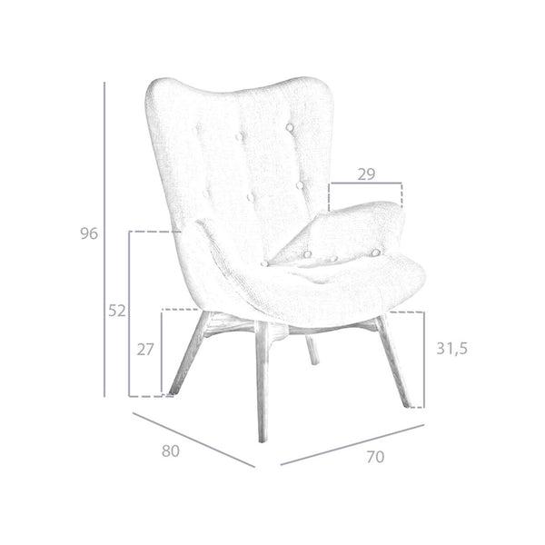 Beige fabric armchair