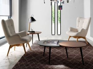 Beige fabric armchair