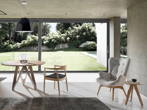 Beige fabric armchair