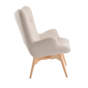 Beige fabric armchair