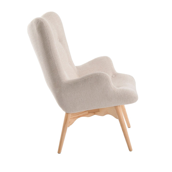 Beige fabric armchair