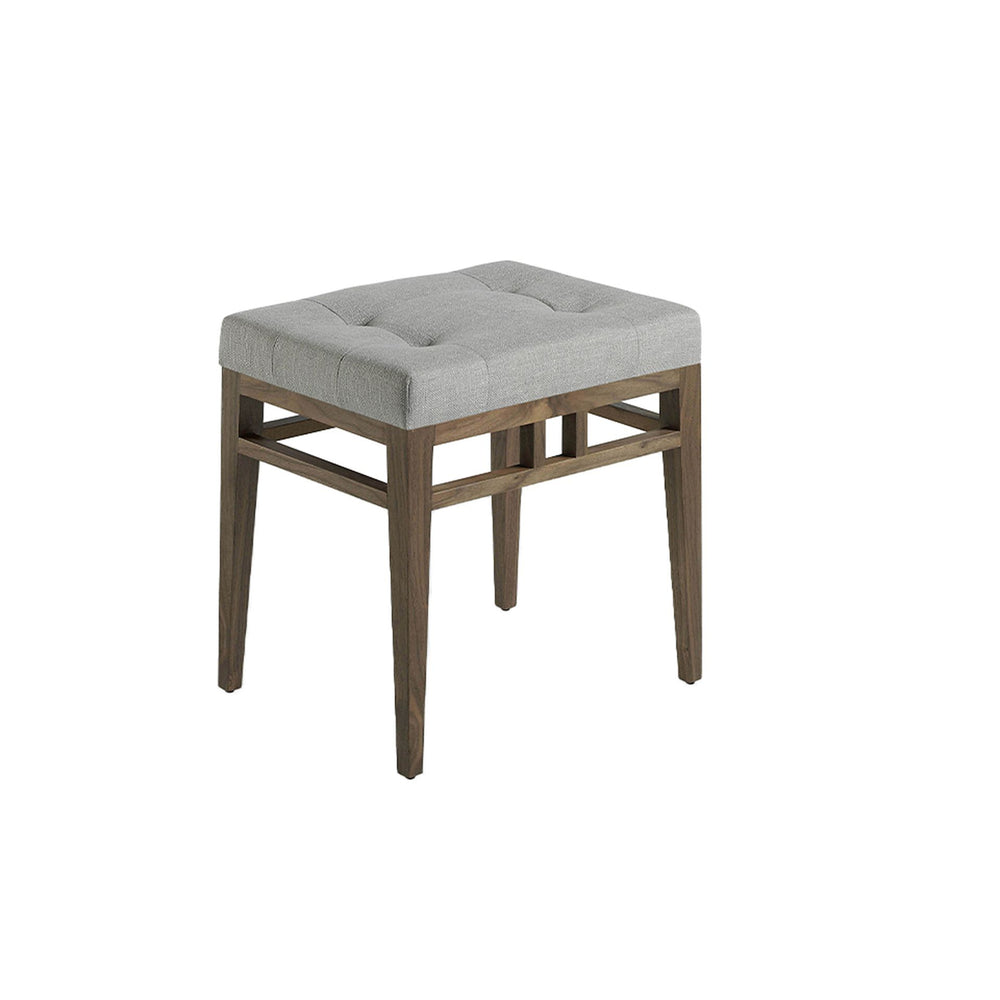 Gray fabric bench