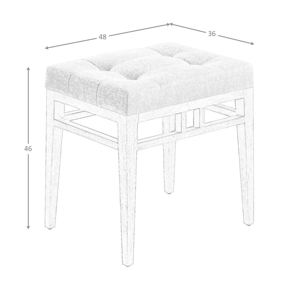 Gray fabric bench