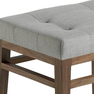 Gray fabric bench