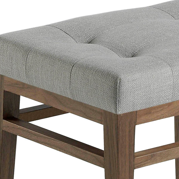 Gray fabric bench
