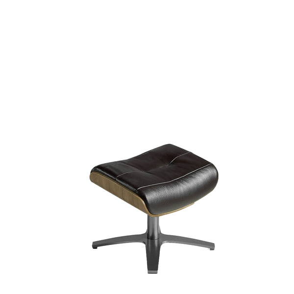 Chocolate brown leather ottoman