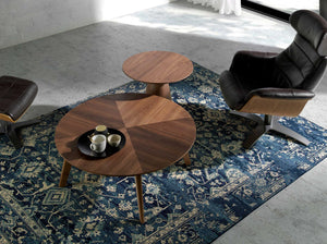 Chocolate brown leather ottoman