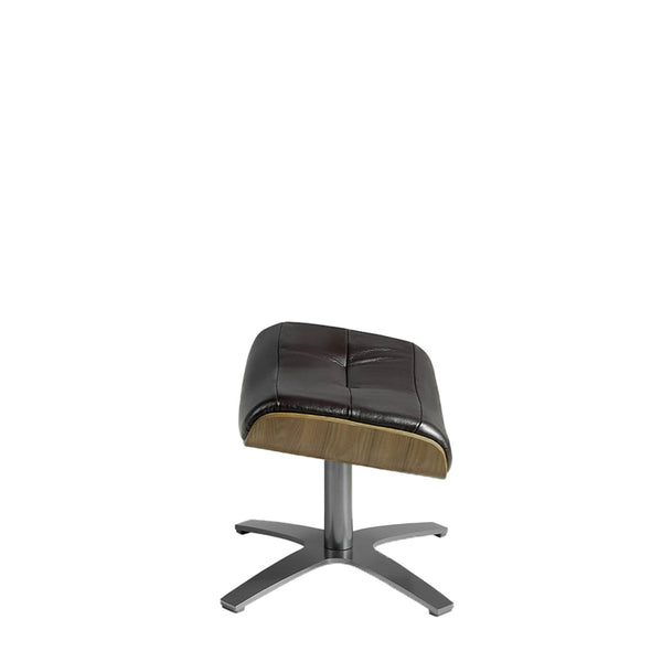 Chocolate brown leather ottoman