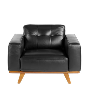 Chester armchair in black leather