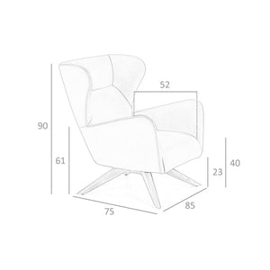 Swivel armchair in brown eco-leather