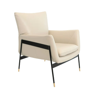 Pearl gray leather armchair
