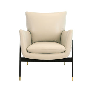 Pearl gray leather armchair