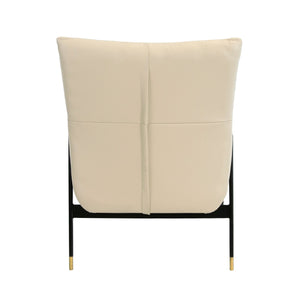 Pearl gray leather armchair