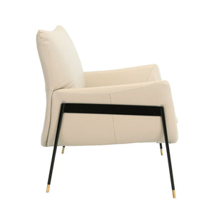 Pearl gray leather armchair