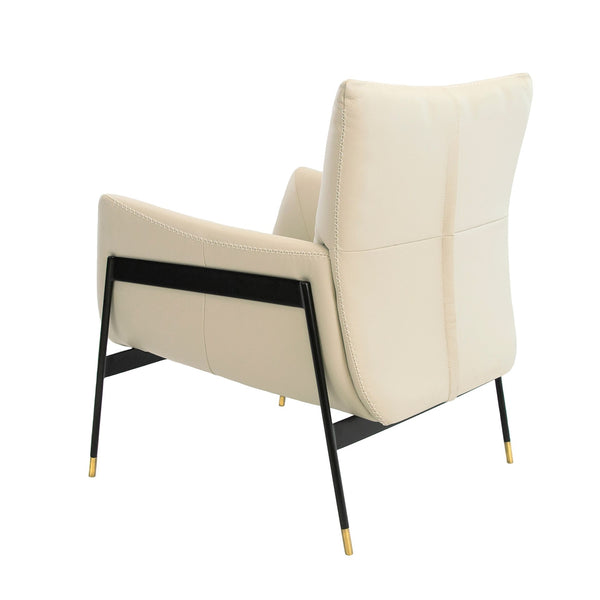 Pearl gray leather armchair