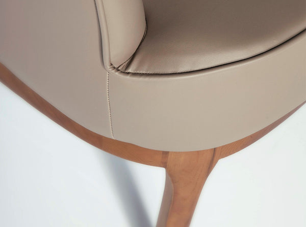 Swivel armchair in Taupe gray eco-leather