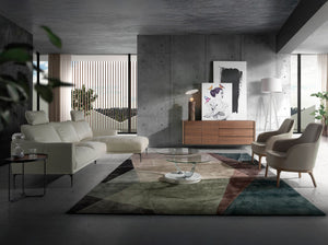 Swivel armchair in Taupe gray eco-leather