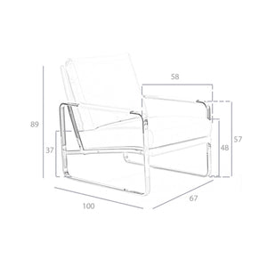 Armchair in ecological mink leather