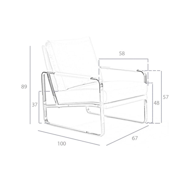 Armchair in ecological mink leather