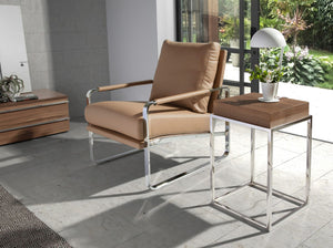 Armchair in ecological mink leather