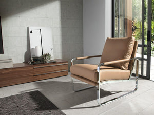 Armchair in ecological mink leather