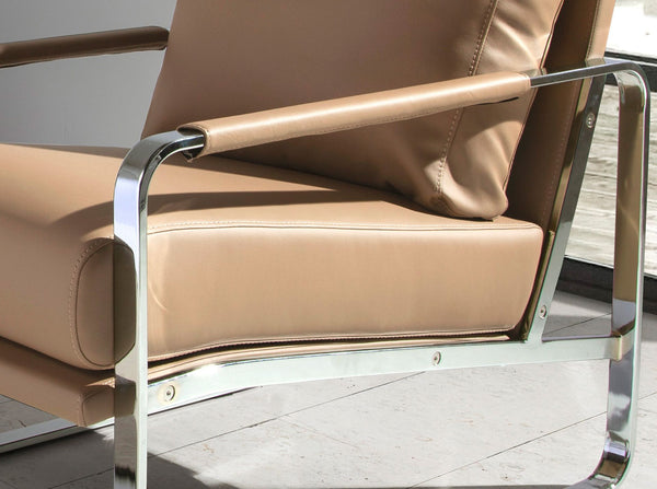Armchair in ecological mink leather