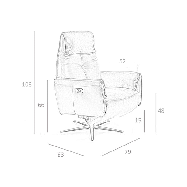 Swivel armchair in chocolate brown leather