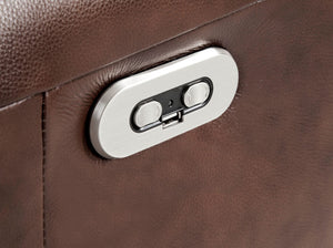 Swivel armchair in chocolate brown leather