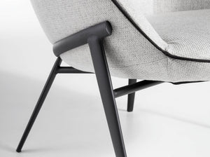 Gray fabric armchair
