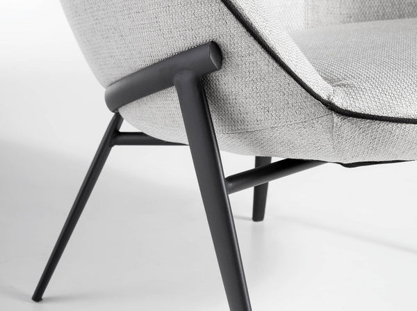 Gray fabric armchair