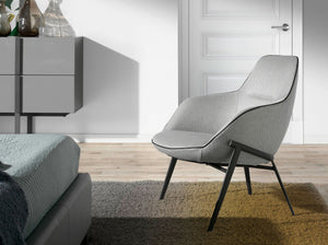 Gray fabric armchair