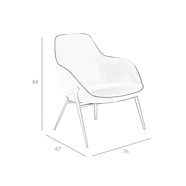 Gray fabric armchair