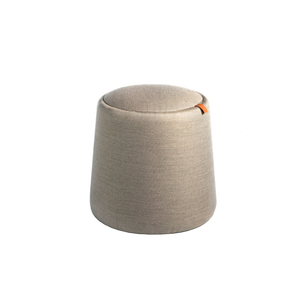 Gray fabric pouf D44
