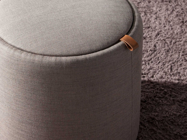 Gray fabric pouf
